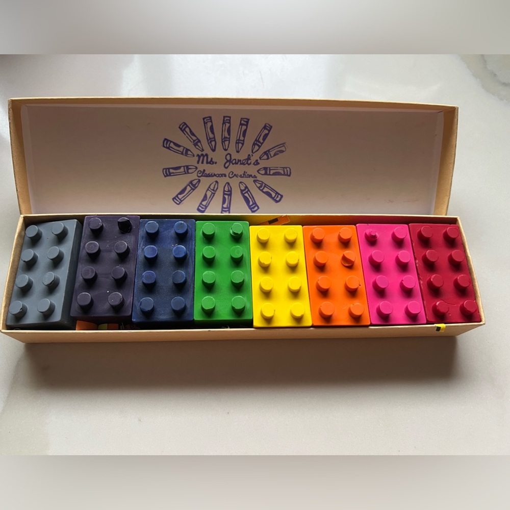Custom Made Lego Inspired Crayons